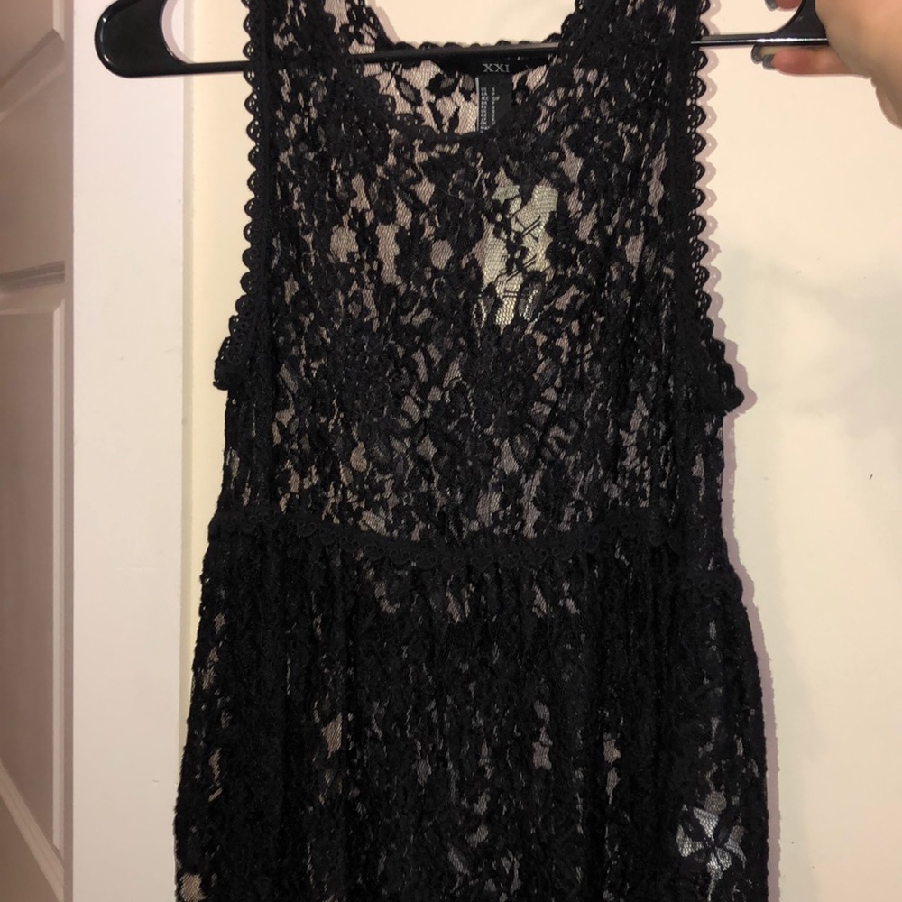 Sheer forever 21 tank, black size small